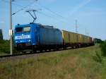 Am 07.06.2014 kam 185 511 mit einem Containerzug aus Richtung Stendal und fuhr in Richtung Salzwedel. 