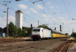 185636 Railpool am 16.07.2014 mit einem Altmann Auto Zug durch Verden in Richtung Bremen.