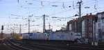 185 673-1 von der Rurtalbahn und 185 677-2 von Railpool,1216 921-7 (Adria) stehen  im Aachener-HBF abgestellt bei schönem Sonnenschein am Kalten 29.11.2014.