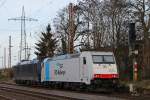 Railpool/ERS Railways 185 635+MRCE/ERS Railways 185 573 am 22.12.13 als Lz in Ratingen-Lintorf.