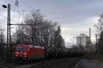 GreenCargo/IGE 185 406 am 26.12.13 mit einem Kesselzug in Bonn-Beuel.