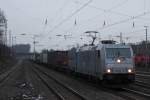 Railpool/RTB Cargo 185 622 am 24.1.14 mit einem KLV in Düsseldorf-Rath.