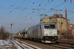 ITL 185 562 am 30.1.14 mit einem BLG Autozug in Verden (Aller).