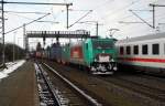 Am 05.02.2015 kam die 185 612-9 von der Emons aus Richtung Braunschweig nach Niederndodeleben und fuhr weiter in Richtung Magdeburg .