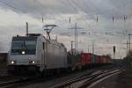 Railpool/boxXpress.de 185 716 am 3.3.14 mit einem Containerzug in Ratingen-Lintorf.