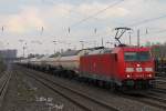 IGE 185 406 am 26.3.14 mit einem Gaskesselzug von Oberhausen-West nach Münchsmünster in Düsseldorf-Rath.