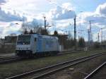 Am 05.04.2015 kam 185 676 Lz aus Richtung Hannover nach Stendal und fuhr weiter nach Magdeburg.