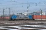 185 510 am 14.02.15 bei der Durchfahrt München-Ost Rangierbahnhof