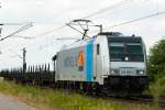185 696-2 von Railpool in Novelis farben am 16.06.2015 in Meerbusch-Osterath.