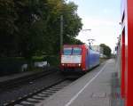 185 CL-003 von Captrain kommt als Lokzug durch Aachen-West aus Richtung Herzogenrath,Kohlscheid,Richterich,Laurensberg und fährt in Richtung Aachen-Schanz,Aachen-Hbf. Aufgenommen vom Bahnsteig in Aachen-West. Bei schönem Herbstwetter am Nachmittag vom 27.9.2015.