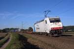 Macquarie European Rail 185 635, vermietet an Railpool, untervermietet an ERS Railways, zieht einen KLV-Zug am 02.10.15 zwischen Vehrte und Belm in Richtung Osnabrück.