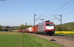 185 599-8 mit dem DGS 40125 (Zeebrugge-Milano Smistam) bei Kollmarsreute 19.4.16