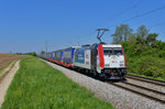 185 665 mit dem umgeleiteten DGS 41851 am 07.05.2016 bei Langenisarhofen.