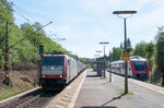 Crossrail 185 593-1 passes a VT100 @ Darmstadt Süd 2.08.2015 