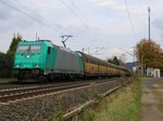 Am 10.10.2014 zog 185 610-3 einen ARS-Autotransportzug in Richtung Süden. Aufgenommen in Ludwigsau-Friedlos.