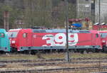 DB 185 399-3 pausiert am 30.12.2021 bei Uwe Adam in Eisenach.