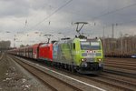 DB 185 152-6 Railion mit Kohlezug in D�sseldorf Rath, M�rz 2016.