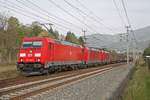 185 350 + 185 227 + 185 237 mit Güterzug bei Bruck-Mur - Oberaich am 3.05.2017.