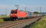 Am Abend des 13.06.17 schleppte 185 346 einen Zug des kombinierten Verkehrs durch Retzbach-Zellingen Richtung Gemünden.