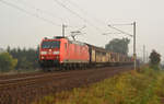 Am Morgen des 28.09.17 führte 185 040 ihren gemischten Güterzug durch Jeßnitz Richtung Bitterfeld.
