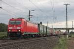 Mit einem  WETRON -KLV fuhr am 16.09.2016 die 185 207-8 bei Müllheim (Baden) auf der KBS 703 in Richtung Freiburg (Breisgau).