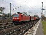 DB Cargo 185 087-4 mit gemischten Güterzug in Maintal Ost am 03.02.18