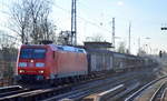 185 177-3 mit gemischtem Güterzug Richtung Bernau am 06.02.18 Berlin-Karow.