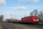Die 185 279-7 mit einem KLV Zug am 06.02.2018 in Nassenheide.