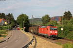 185 105-4 mit dem GB 49051 (Offenburg Gbf-Buchs) bei Schallstadt 19.7.18