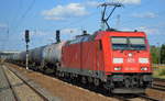 DB Cargo Deutschland AG mit  185 343-1  [NVR-Number: 91 80 6185 343-1 D-DB] und Kesselwagenzug am 04.09.18 Bf.