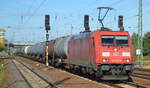 DB Cargo Deutschland AG mit  185 345-6  [NVR-Number: 91 80 6185 345-6 D-DB] und Kesselwagenzug am 11.09.18 Bf.