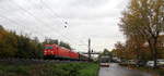 185 364-7 und 185 378-7 beide von DB  kommen aus Richtung Süden mit einem Kohlenleerzug aus Süden) nach Norden und fahren durch Bad-Honnef in Richtung Köln.
