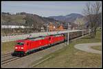 185 363 + 185 350 mit Güterzug bei Stübing am 23.03.2019.