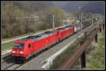 185 260 + 185 240 mit Güterzug zwischen Bruck an der Mur und Pernegg am 4.03.2019.