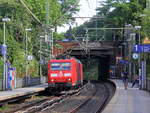 185 035-3 DB  kommt als Lokzug aus Köln-Gremberg nach Aachen-West und kommt aus Richtung Köln,Aachen-Hbf und fährt durch Aachen-Schanz in Richtung Aachen-West.