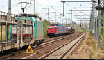 Gruß unter Lokführern:  Ein gemischter Gz mit 185 229-2 DB kommt einem Autotransportzug (leer) mit 270 005-7 (186 134-3 | 91 51 6270 005-7 PL-ITL) der Alpha Trains Group S.à r.l.,
