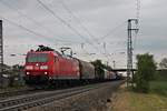 Mit einem gemischten Güterzug (Chiasso Smistamento - Mannheim Rbf) fuhr am Nachmittag des 16.05.2019 die 185 093-2 südlich vom Haltepunkt Auggen über die Rheintalbahn in Richtung