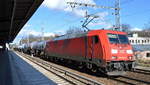 DB Cargo AG [D] mit  185 268-0  [NVR-Nummer: 91 80 6185 268-0 D-DB] und Kesselwagenzug aus Stendel am 12.03.20 S-Bhf.