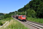 185 157 mit einem gemischten Güterzug am 29.06.2019 zwischen Kreiensen und Salzderhelden