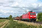 185 030-4 mit dem EZ 44601 (Kehl - Basel SBB RB) am 02.07.2020 südlich von Buggingen.