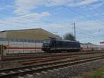 Eine Lokomotive der Baureihe 185 am Hohe Marter.