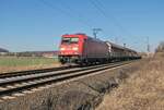 185 282-1 mit einem Güterzug bei Friedland am 09.03.2022