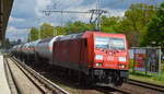 DB Cargo AG [D] mit  185 249-0  [NVR-Nummer: 91 80 6185 249-0 D-DB] und Ganzzug Druckgaskesselwagen (Propen) am 06.05.22 Berlin Buch.