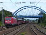 185 378 mit Güterzug nach Hanekenfähr in Salzbergen, 20.09.2022