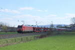 DB 185 161-7 mit Autotransportwagen Richtung Bebra, am 05.04.2023 in Hauneck.