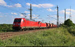 Kalizug mit 185 243-3 und 185 351-4 unterwegs an der Leipziger Chaussee (B 6) Richtung Zugbildungsanlage (ZBA) Halle (Saale).

🧰 DB Cargo
🕓 24.6.2023 | 18:04 Uhr