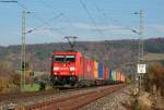 185 206-0 mit einem südwärtsfahrenden Containerzug bei Gerlachsheim 31.10.10