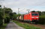 185 036-1 mit einem gemischten Güterzug in Karlsruhe Rintheim 21.7.11
