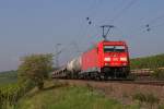 185 383-7 mit einem gemischten Güterzug in Erbach (Rheingau) am 03.09.2011