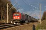 185 363-9 mit dem Mega Combi bei Nennhausen und fuhr in Richtung Rathenow weiter.